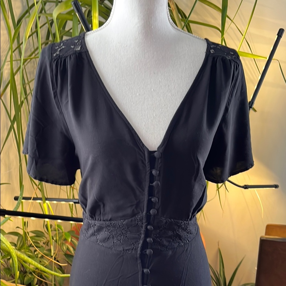 Torrid Elegant Black Lace Button Dress